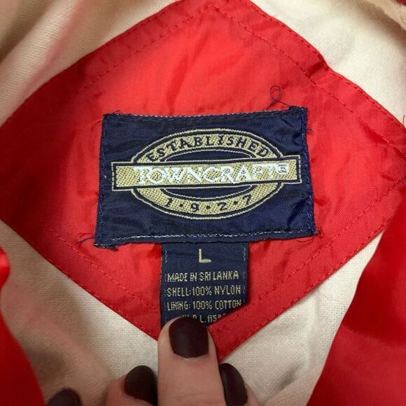 Vintage VTG 90s 80s Poker Windbreaker Bomber Jacket Coat Red L - Picture 5 of 8